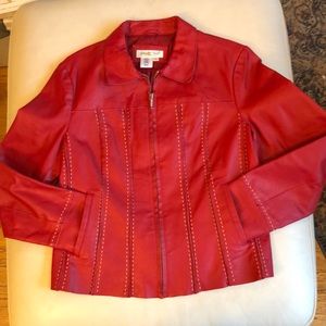 Coldwater Creek red leather jacket